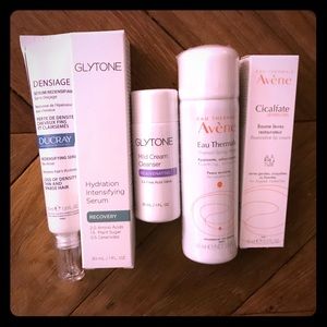 Avene, Glytone, and Ducray skin care products